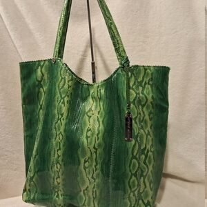 ANTONIO MELANI Emerald Snake Print Tote
